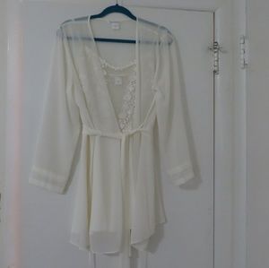 Bridal slip dress with matching robe